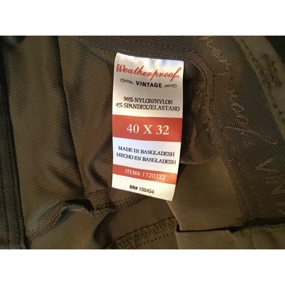 WEATHERPROOF VINTAGE MEN TAN LIGHT WEIGHT STRETCHY STRAIGHT LEG PANTS SIZE 40X32 - Picture 3 of 6